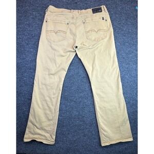 Buffalo David Bitton Six-x Slim Straight Stretch Pants Men 38x32 Tan (Fit 36x30)